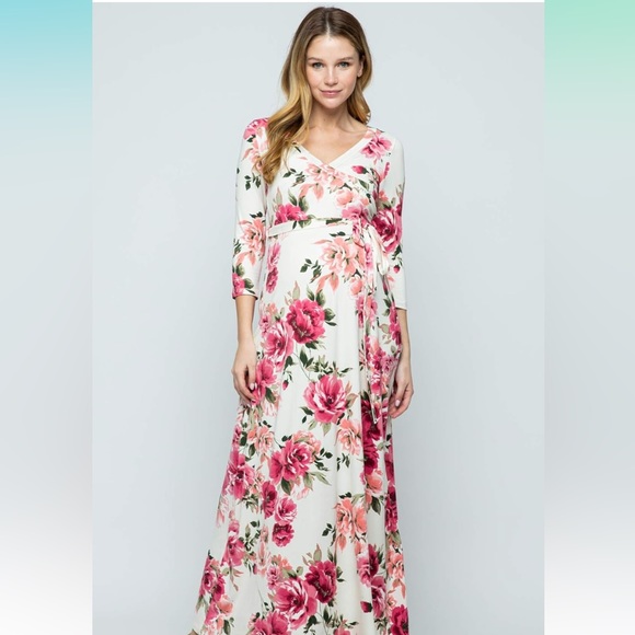 Hello miz floral maternity gown size small - Picture 1 of 5